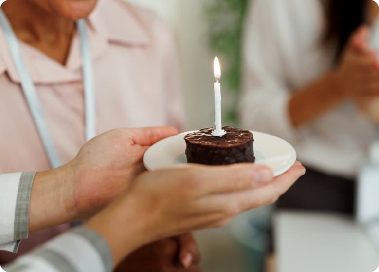 A birthday cupcake with a candle in it