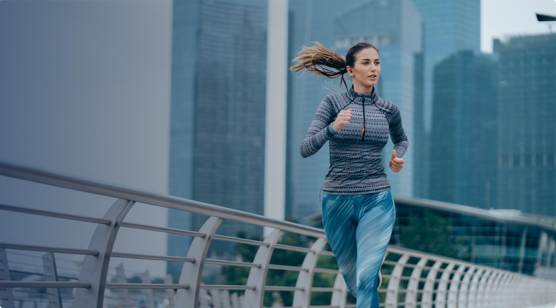 A woman running for exercise