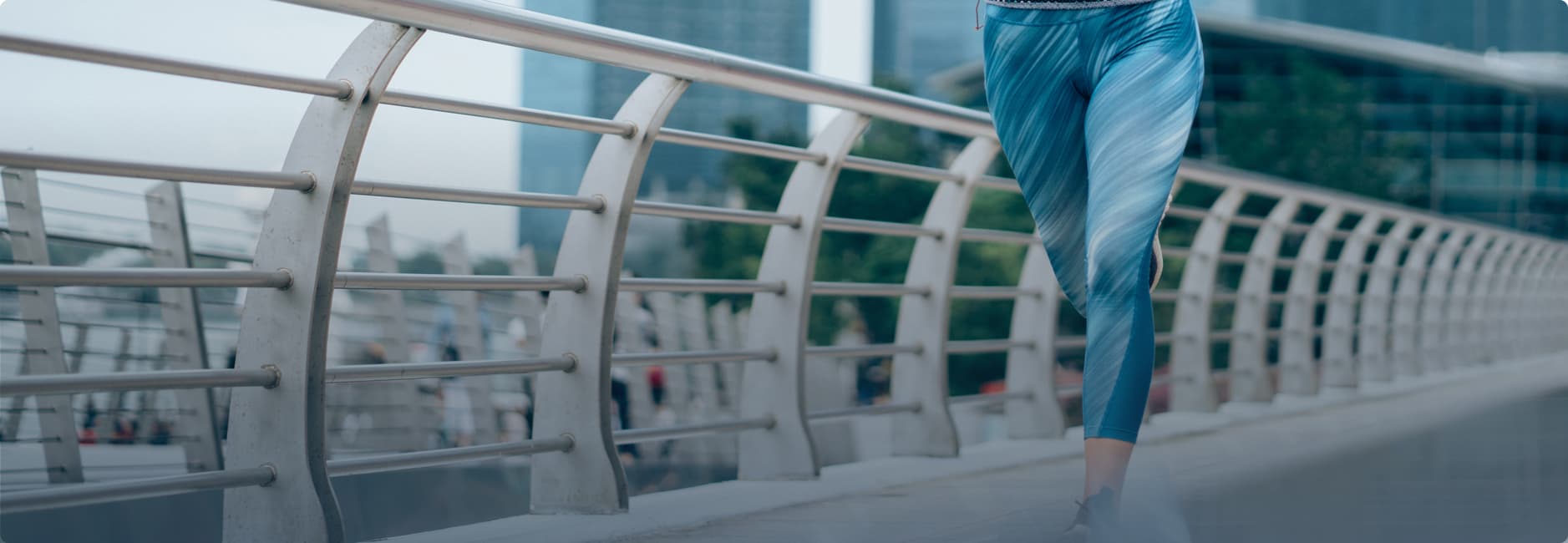 Close shot of a woman running for exercise